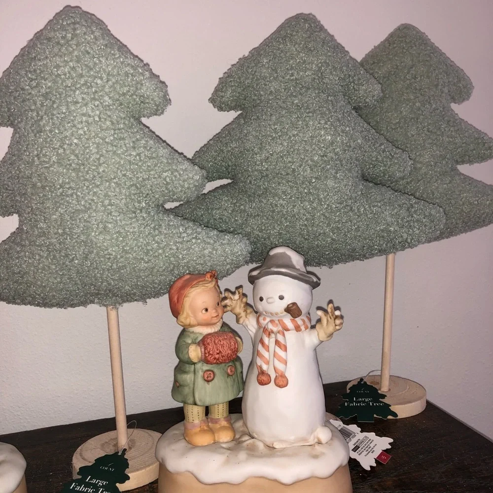 3 light green fleece fluffy trees Christmas Target NEW